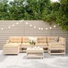 vidaXL 7-tlg. Garten-Sofagarnitur Massivholz Kiefer
