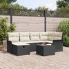 vidaXL Gartensofa-set mit Kissen mit Speicher 7 pcs Poly Rattan