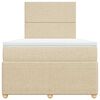 vidaXL Boxspringbett mit Matratze Creme 120x190 cm Stoff