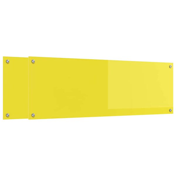 vidaXL Küchenrückwand 2 pcs Gelb 120 x 40 cm Gehärtetes Glas