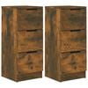 vidaXL Sideboards 2 Stk. R&auml;uchereiche 30x30x70 cm Holzwerkstoff