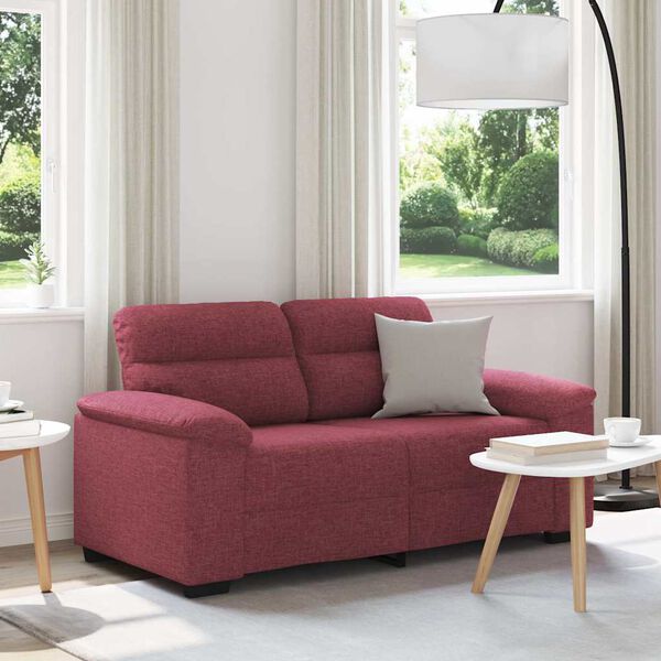 vidaXL 2-Sitzer-Sofa Weinrot 160x81x84 cm Stoff