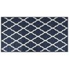 vidaXL Outdoor-Teppich Marineblau Weiß 80x150 cm Beidseitig Nutzbar