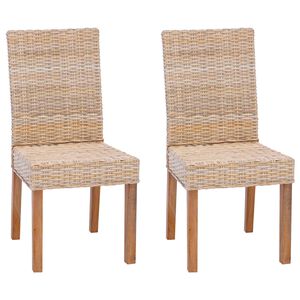 vidaXL Esszimmerstuhl GENDT 2 stk. Natur 45 x 54 x 93 cm