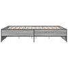 vidaXL Bettgestell Grau Sonoma 160x200 cm Holzwerkstoff und Metall