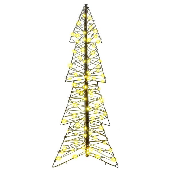 vidaXL Weihnachtsbaum mit 100 LEDs Warmes Wei&szlig; 120 cm Rattan