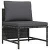 vidaXL Modulares Mittelsofa mit Kissen Grau Poly Rattan