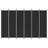 vidaXL 6-tlg. Paravent Schwarz 300x200 cm Stoff