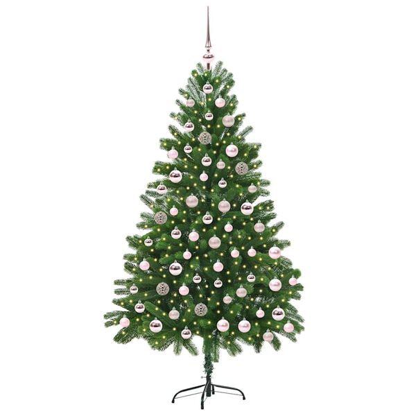 vidaXL Weihnachtsbaum mit 300 LEDs mit Ständer Grün 180 cm PE