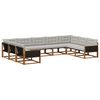 vidaXL Outdoor-Sofagarnitur 9 stk. Natur und Hellgrau