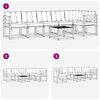 vidaXL Outdoor-Sofagarnitur mit Kissen 7 pcs Natur und Creme