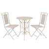 vidaXL 3-tlg. Bistro-Set Stahl Wei&szlig;