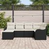 vidaXL Garten-Sofa-Set mit Kissen 6 pcs Schwarz und Wei&szlig; Poly Rattan