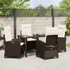 vidaXL Garten Essgruppe mit Kissen 5 pcs Braun Poly-Rattan