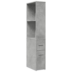 vidaXL Badschrank Schmal mit Rollen Betongrau Holzwerkstoff