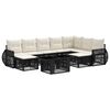 vidaXL Gartensofa-set 10 stk. Schwarz und Cremewei&szlig; Poly-Rattan