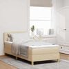 vidaXL Boxspringbett mit Matratze mit Kopfteil Creme 80 x 200 cm Stoff
