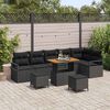vidaXL Garten-Sofa-Set mit Kissen mit Speicher 9 pcs Schwarz