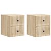 vidaXL Wandmontierter Nachttisch 2 pcs Sonoma-Eiche 33 x 34,5 x 40 cm