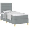vidaXL Boxspringbett mit Matratze Hellgrau 90 x 200 cm Stoff