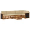 vidaXL Ecksofa Set 6 pcs Natur Massives Akazienholz und Polyester