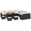 vidaXL Gartensofa-set mit Kissen 14 pcs Schwarz Poly-Rattan