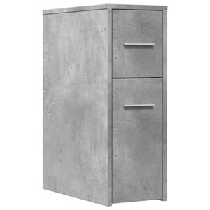 vidaXL Badschrank Schmal mit Rollen Betongrau Holzwerkstoff