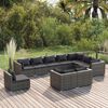 vidaXL 10-tlg. Garten-Lounge-Set mit Kissen Poly Rattan Grau