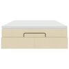 vidaXL Ottoman-Bett mit Matratze Creme 140x200 cm Stoff