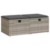 vidaXL 2-tlg. Garten-Sofagarnitur mit Kissen Hellgrau Poly Rattan