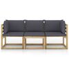 vidaXL Gartensofa 3-Sitzer mit Anthrazit Kissen