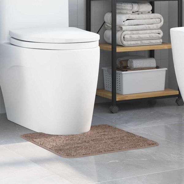 vidaXL Rutschfeste Badematte mit Toilettenausschnitt Braun 50 x 50 cm