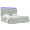 vidaXL Bett mit Stauraum und LED mit LED Hellgrau 180 x 200 cm Samt