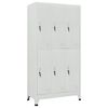 vidaXL Schlie&szlig;fachschrank mit 6 F&auml;chern Stahl 90x45x180 cm Grau