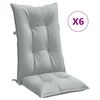 vidaXL Hochlehner-Auflagen 6 Stk. Melange Hellgrau 120x50x7 cm Stoff
