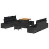 vidaXL Gartensofa-set 9 stk. 8-Sitzanzahl Schwarz Poly Rattan