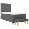 vidaXL Boxspringbett mit Matratze Dunkelgrau 80 x 200 cm Stoff