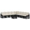 vidaXL Gartensofa-set 10 Stk. Schwarz Poly-Rattan