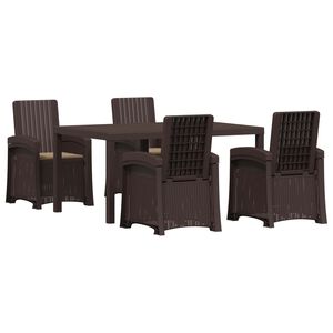 vidaXL Garten Essgruppe 5 stk. Braun und Taupe PP