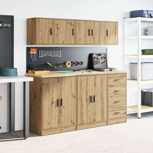 vidaXL Garagen-Wandschrank Artisan-Eiche Holzwerkstoff
