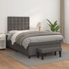 vidaXL Boxspringbett mit Matratze Grau 120x190 cm Kunstleder