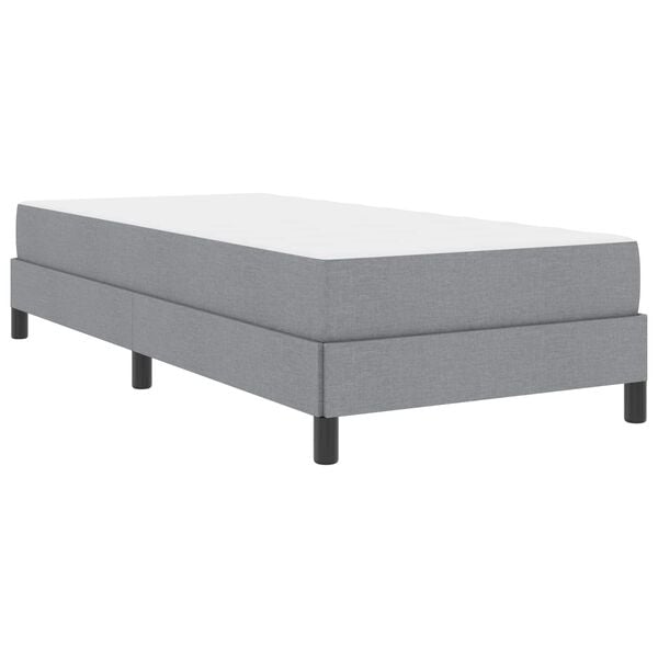 vidaXL Boxspringbett mit Matratze Hellgrau 90 x 190 cm Stoff