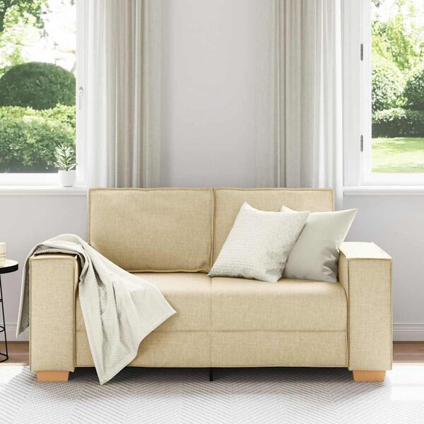 vidaXL 2-Sitzer Sofa Creme 160x78x84 cm Stoff