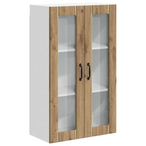 vidaXL Wandglas-Schrank LUCCA Artisan-Eiche 60 x 31 x 100 cm