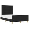 vidaXL Bettgestell mit Kopfteil Schwarz 120 x 200 cm Stoff