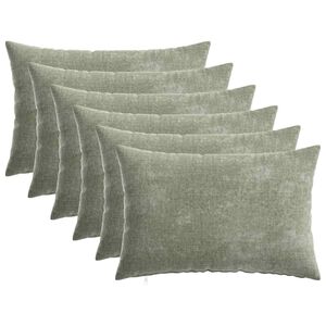 vidaXL Kissenbezug 6 pcs HEERLEN Gr&uuml;n 30 x 50 cm Chenille-Stoff