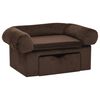 vidaXL Hundesofa mit Schublade Braun 75x50x38 cm Pl&uuml;sch