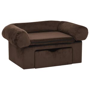 vidaXL Hundesofa mit Schublade Braun 75x50x38 cm Pl&uuml;sch
