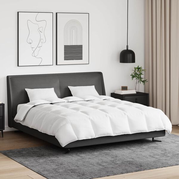 vidaXL Winterbettdecke mit Kissen 3 pcs Wei&szlig; Daunenfeder