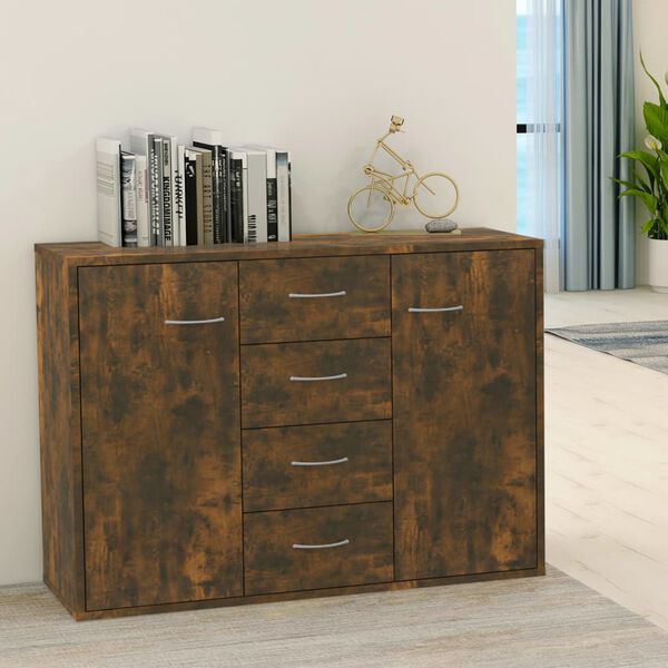 vidaXL Sideboard Räuchereiche 88x30x65 cm Holzwerkstoff